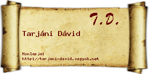 Tarjáni Dávid névjegykártya